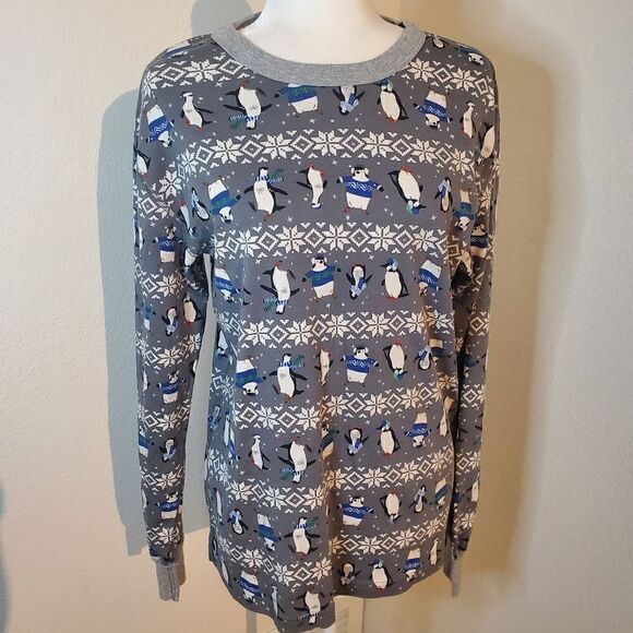 Hannah Andersson Winter Penguin Organic Cotton Pajama Top Size Medium - Picture 12 of 13